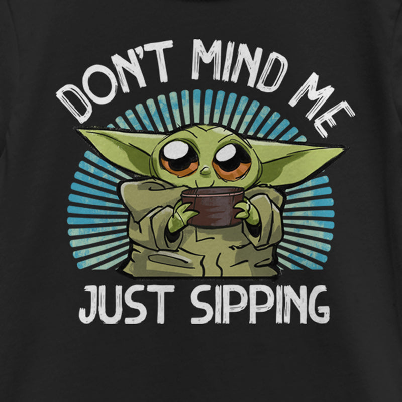 Girl's Star Wars: The Mandalorian Grogu Don't Mind Me Just Sipping T-Shirt