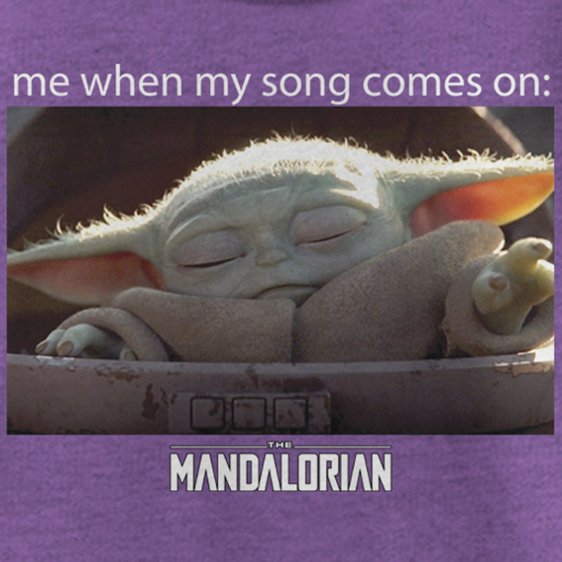 Girl's Star Wars: The Mandalorian Grogu Me When My Song Comes On Meme T-Shirt