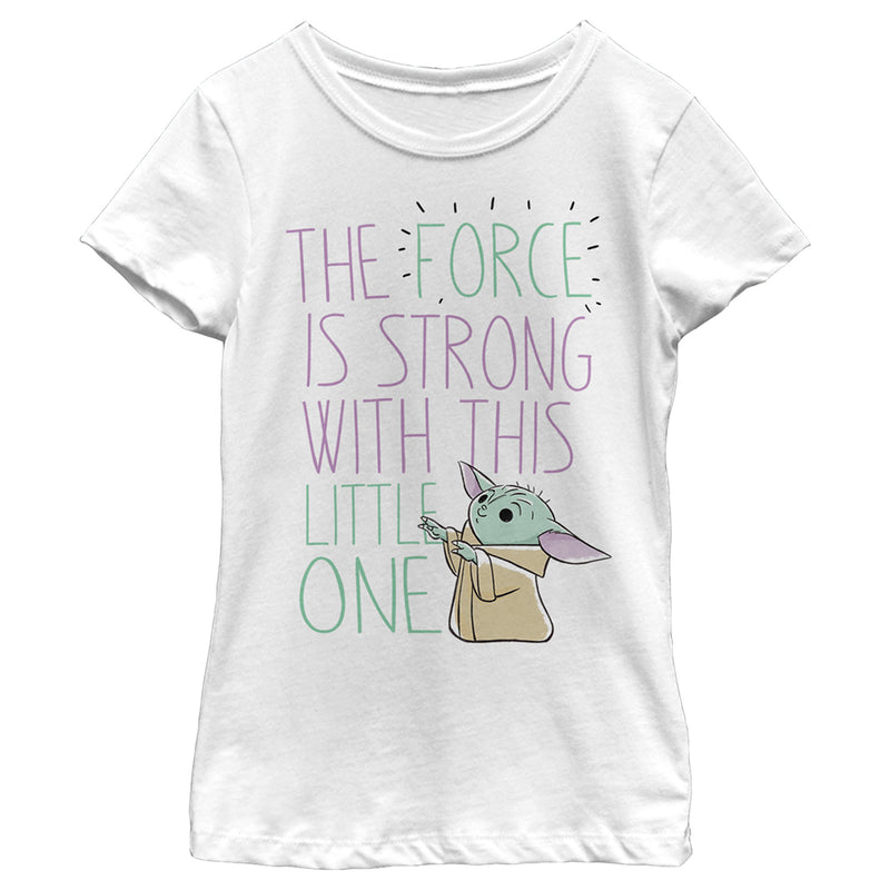 Girl's Star Wars: The Mandalorian The Mandalorian The Child The Force is Strong T-Shirt