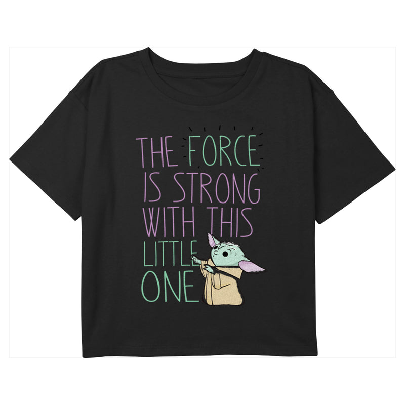 Girl's Star Wars: The Mandalorian Grogu The Force is Strong T-Shirt