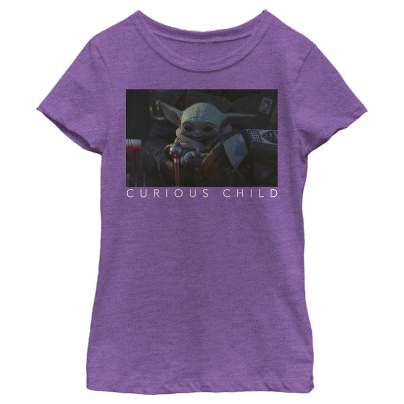 Girl's Star Wars: The Mandalorian Grogu Curious Child Scene T-Shirt