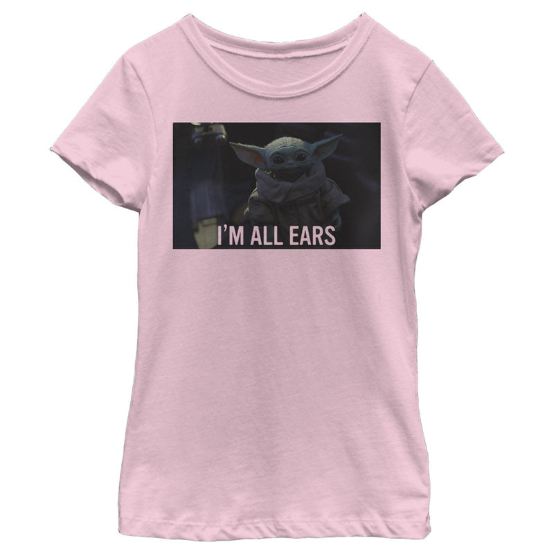 Girl's Star Wars: The Mandalorian Grogu I'm All Ears Meme T-Shirt