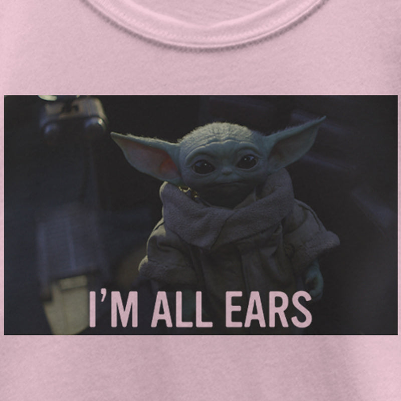 Girl's Star Wars: The Mandalorian Grogu I'm All Ears Meme T-Shirt