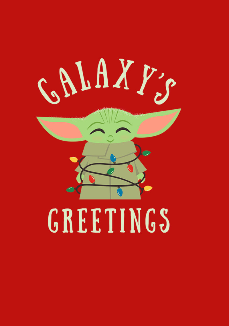 Junior's Star Wars The Mandalorian Christmas The Child Greetings T-Shirt