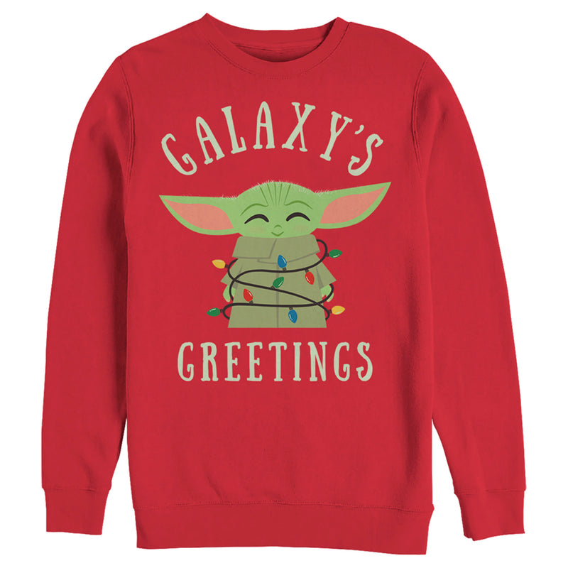 Men's Star Wars The Mandalorian Christmas The Child Greetings Sweatshirt