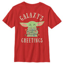 Boy's Star Wars The Mandalorian Christmas The Child Greetings T-Shirt