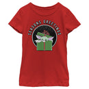 Girl's Star Wars: The Mandalorian Grogu Seasons Greetings T-Shirt