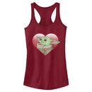 Junior's Star Wars: The Mandalorian Grogu Heart Look Racerback Tank Top