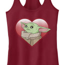 Junior's Star Wars: The Mandalorian Grogu Heart Look Racerback Tank Top