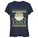 Junior's Star Wars The Mandalorian The Child Ugly Christmas Frog T-Shirt