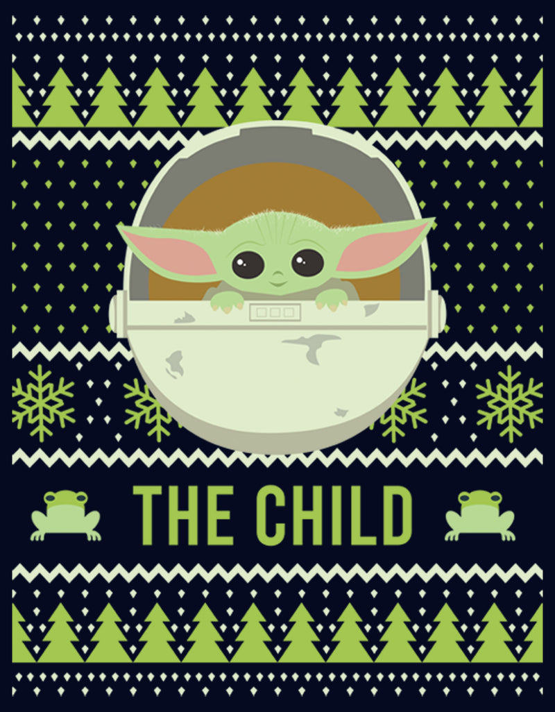 Junior's Star Wars The Mandalorian The Child Ugly Christmas Frog T-Shirt