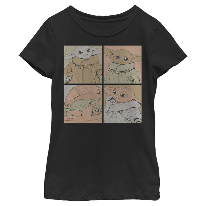 Girl's Star Wars: The Mandalorian Grogu Tonal Squares T-Shirt