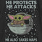 Girl's Star Wars: The Mandalorian The Child Protects Attacks Naps T-Shirt