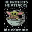 Boy's Star Wars: The Mandalorian The Child Protects Attacks Naps T-Shirt