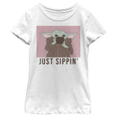 Girl's Star Wars: The Mandalorian The Child Just Sippin T-Shirt