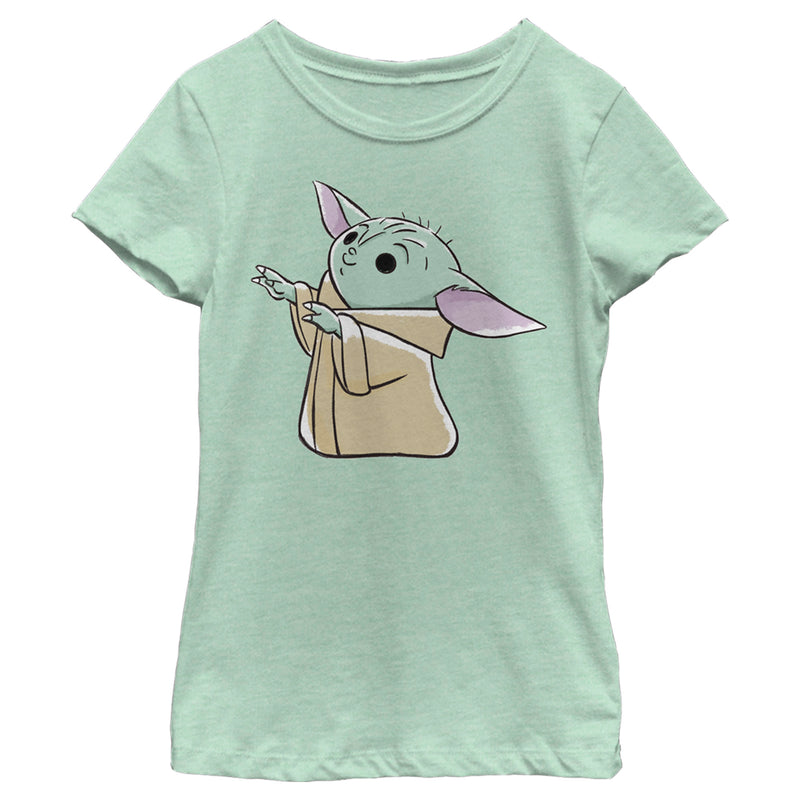 Girl's Star Wars: The Mandalorian Animated Grogu Reach T-Shirt