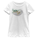 Girl's Star Wars: The Mandalorian Grogu Flying Bassinet T-Shirt