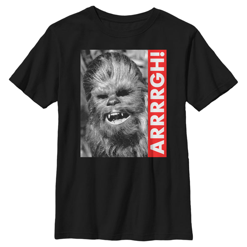 Boy's Star Wars: A New Hope Chewbacca Arrrrgh Black and White Scene T-Shirt