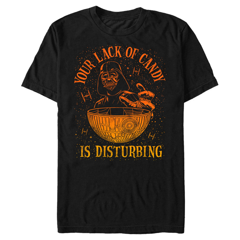 Men's Star Wars: A New Hope Halloween Darth Vader and Death Star Your Lack of Candy is Disturbing T-Shirt