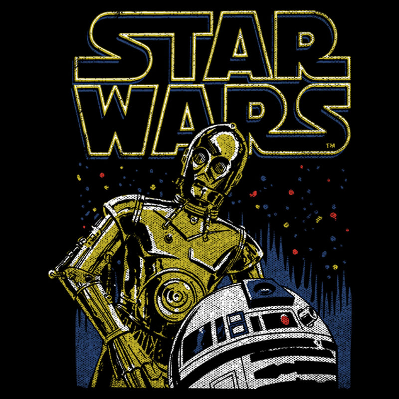 Men's Star Wars C-3PO and R2-D2 Sketch Pull Over Hoodie