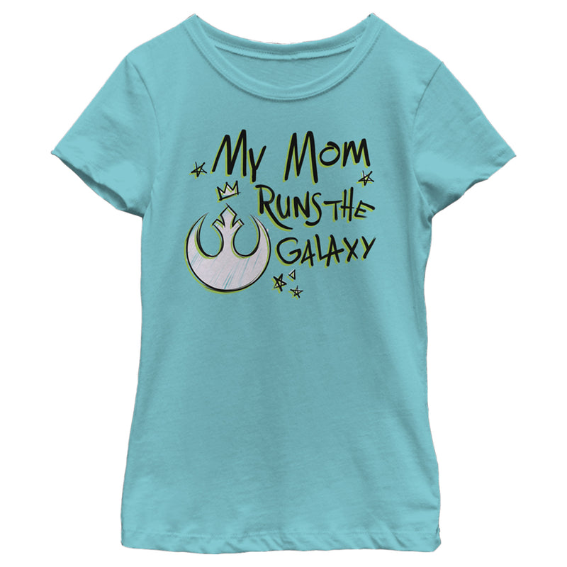 Girl's Star Wars: A New Hope Mother's Day Mom Runs Galaxy T-Shirt