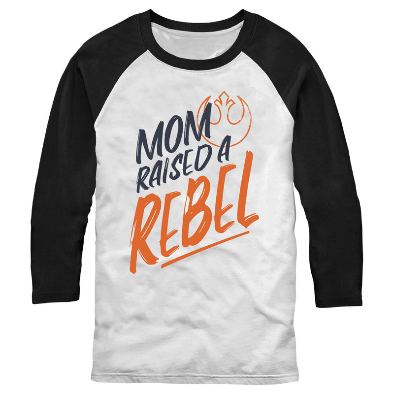 Men's Star Wars Mother's Day Mom Raised a Rebel Baseball Tee