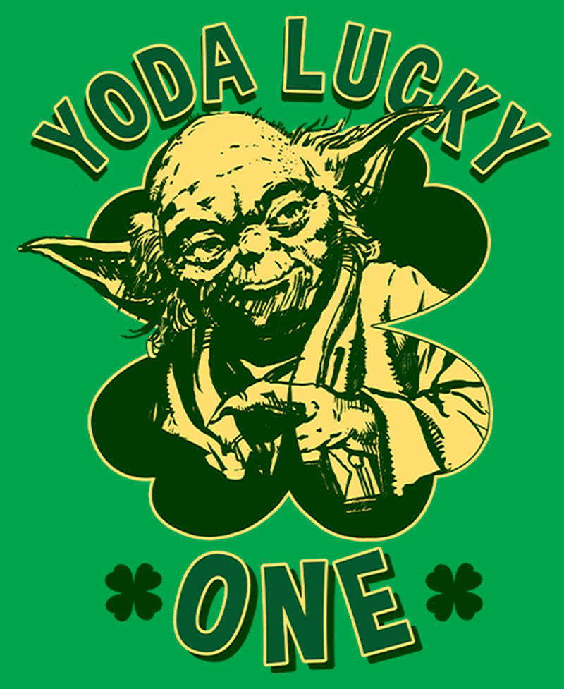 Junior's Star Wars St. Patrick's Day Yoda Lucky One T-Shirt