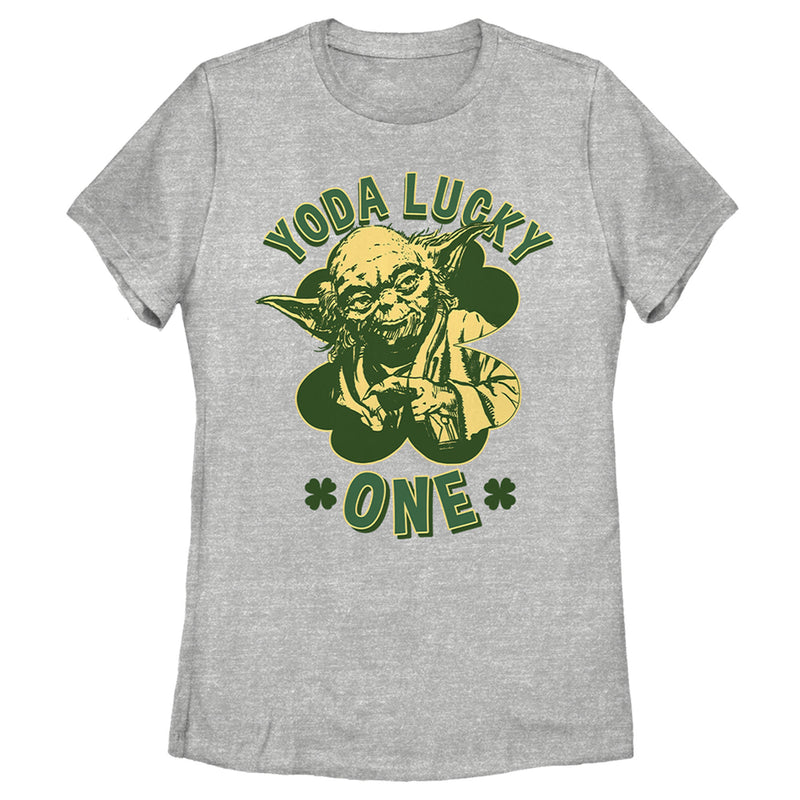 Women's Star Wars St. Patrick's Day Yoda Lucky One T-Shirt