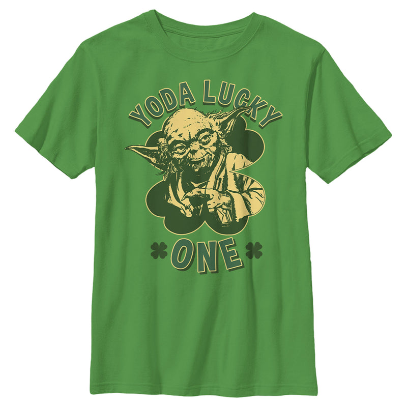 Boy's Star Wars St. Patrick's Day Yoda Lucky One T-Shirt