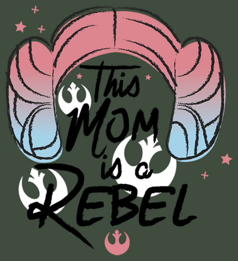 Junior's Star Wars: A New Hope Mother's Day Leia Rebel Mom Festival Muscle Tee