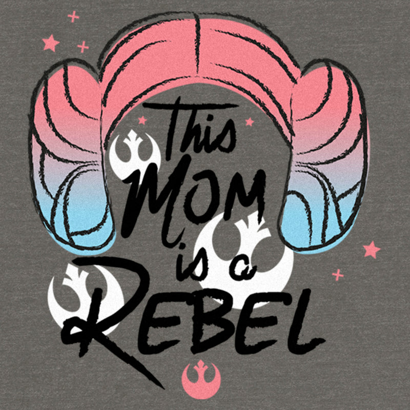 Junior's Star Wars Mother's Day Leia Rebel Mom Sweatshirt