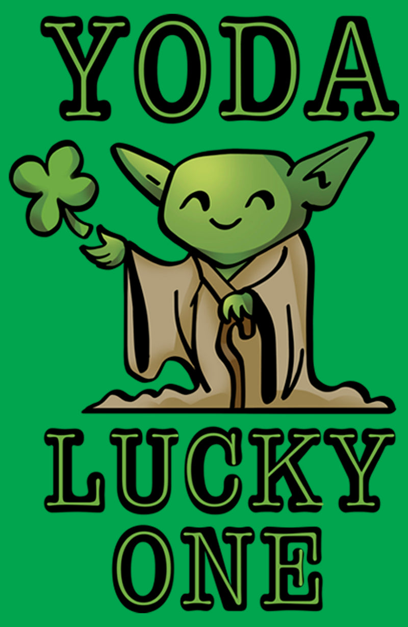 Junior's Star Wars St. Patrick's Day Cartoon Yoda Lucky One T-Shirt