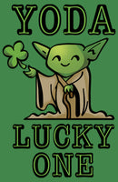 Women's Star Wars St. Patrick's Day Cartoon Yoda Lucky One Racerback Tank Top