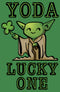 Women's Star Wars St. Patrick's Day Cartoon Yoda Lucky One Racerback Tank Top