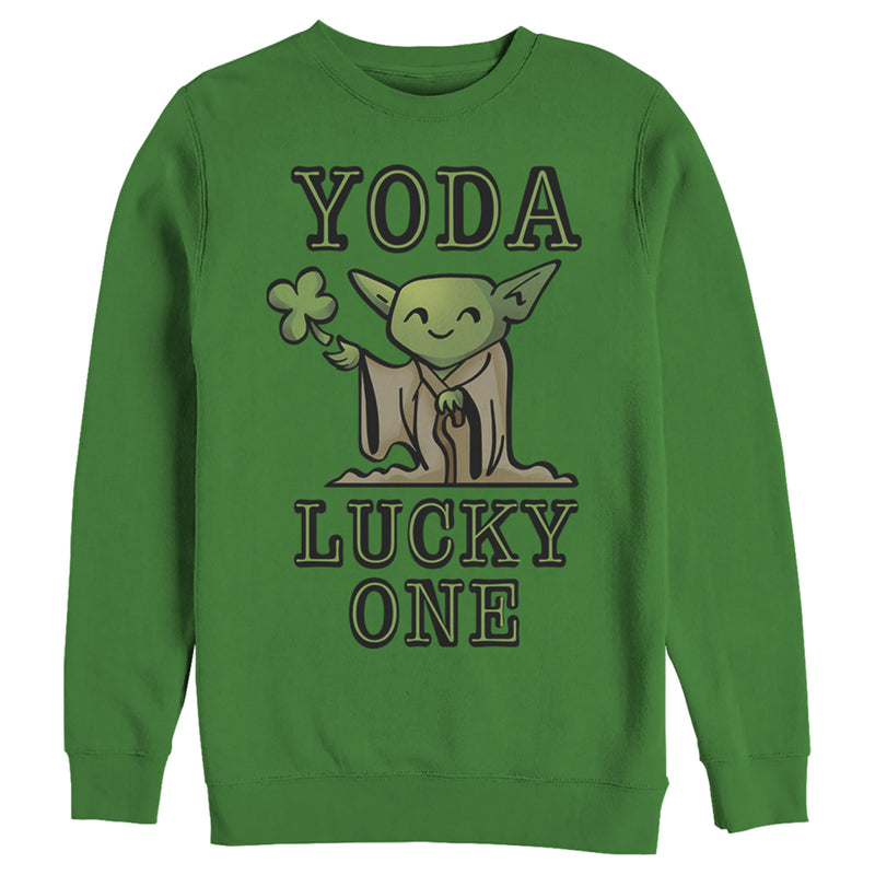 Men's Star Wars St. Patrick's Day Cartoon Yoda Lucky One Sweatshirt