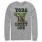 Men's Star Wars St. Patrick's Day Cartoon Yoda Lucky One Long Sleeve Shirt