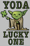 Men's Star Wars St. Patrick's Day Cartoon Yoda Lucky One Long Sleeve Shirt