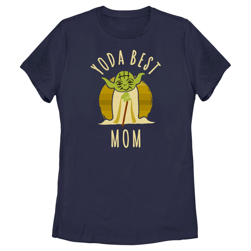 Women's Star Wars Yoda Best Mom Cartoon T-Shirt