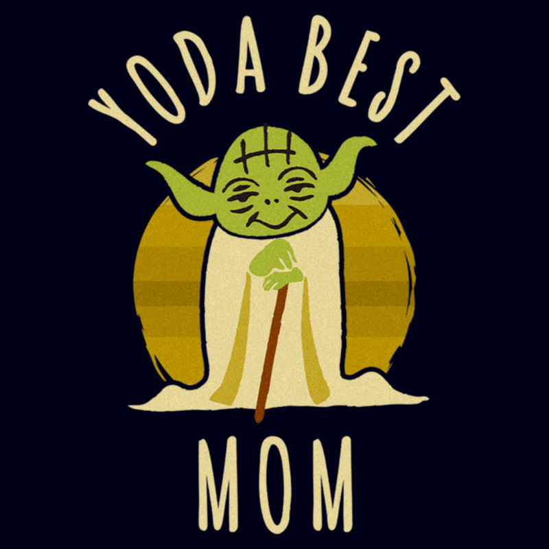 Women's Star Wars Yoda Best Mom Cartoon T-Shirt