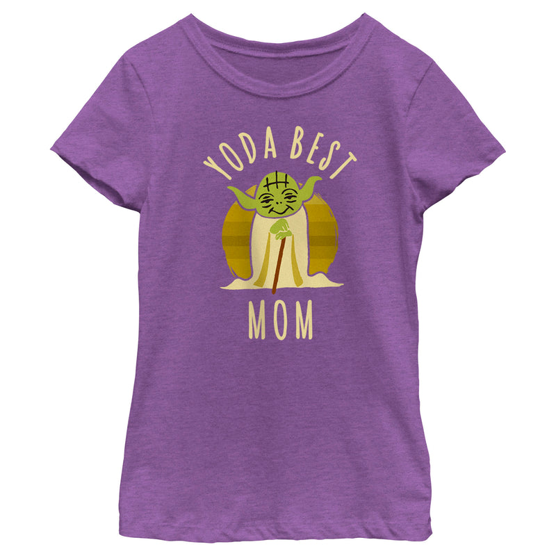 Girl's Star Wars Yoda Best Mom Cartoon T-Shirt