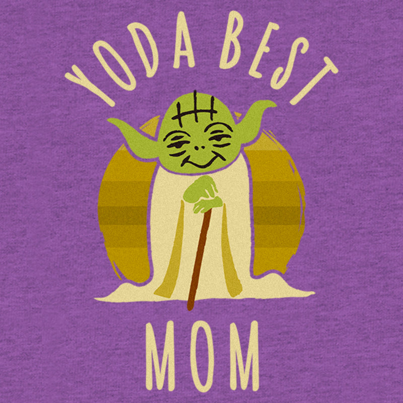 Girl's Star Wars Yoda Best Mom Cartoon T-Shirt