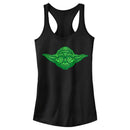 Junior's Star Wars St. Patrick's Yoda Clover Face Racerback Tank Top