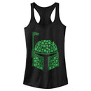 Junior's Star Wars St. Patrick's Day Boba Fett Clover Helmet Racerback Tank Top