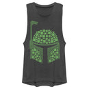 Junior's Star Wars St. Patrick's Day Boba Fett Clover Helmet Festival Muscle Tee