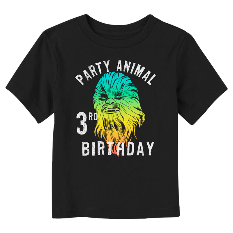 Toddler's Star Wars Chewbacca Party Animal 3rd Birthday T-Shirt