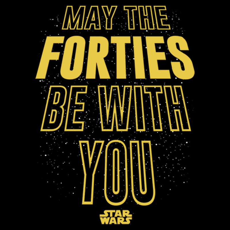 Men's Star Wars May The Forties Be With You Text Scroll Pull Over Hoodie