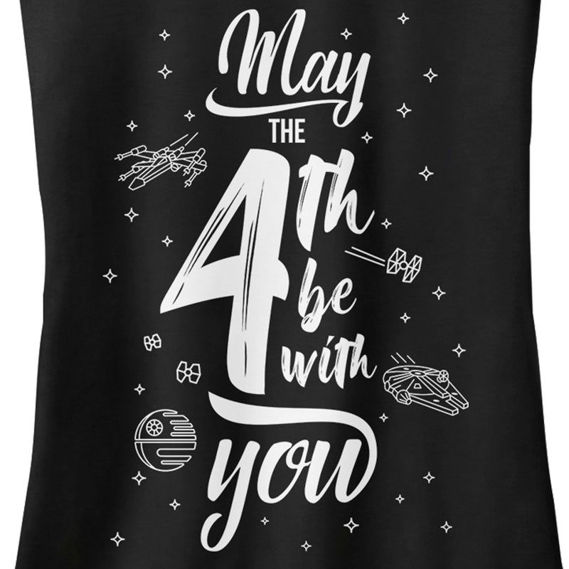 Junior's Star Wars May the Fourth Starry Icons Racerback Tank Top