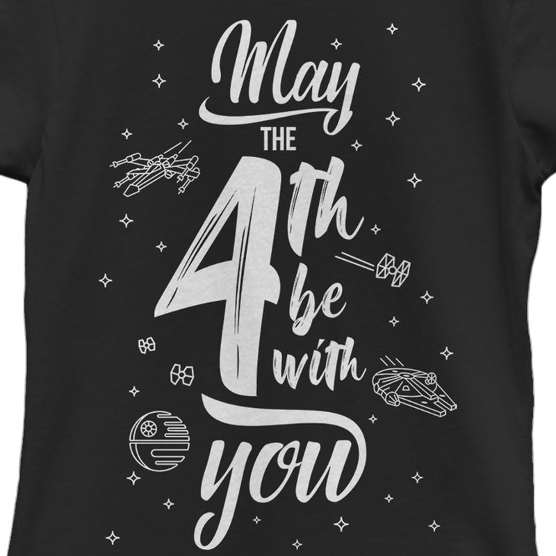 Girl's Star Wars May the Fourth Starry Icons T-Shirt