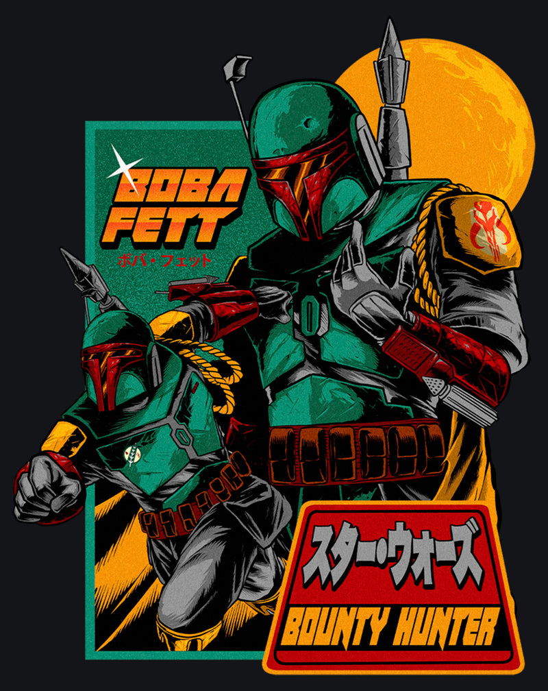 Men's Star Wars Boba Fett Bounty Hunter Katakana T-Shirt