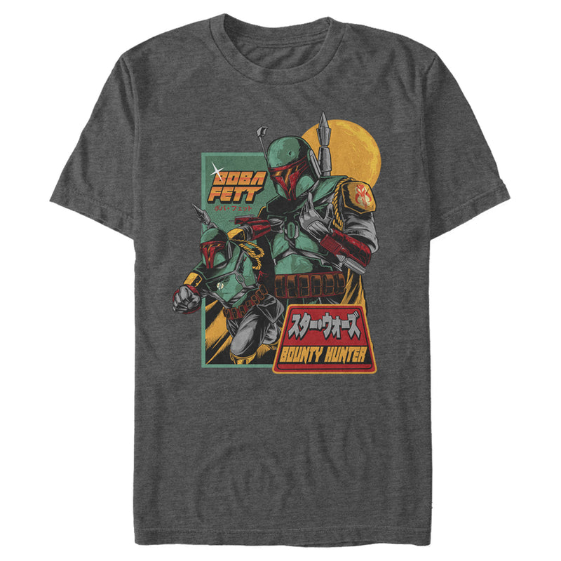 Men's Star Wars Boba Fett Bounty Hunter Katakana T-Shirt